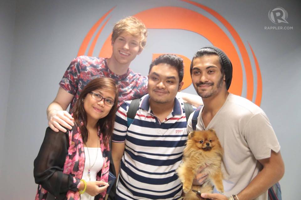 Ibang level na sila! Here are Vince and Steph posting for a photo with Gab Valenciano and Tanner Patrick after their Rappler interview. (Photo courtesy of Rappler.com)